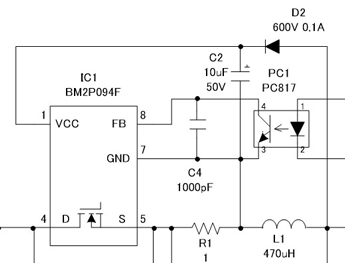 VCC用电容器：C2电路示意图