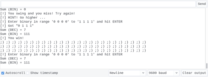 Boolean 4-bit minigame WINNER!