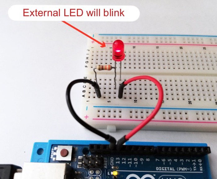 External LED will blink