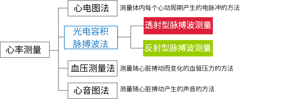 心拍数測定方法の種類。