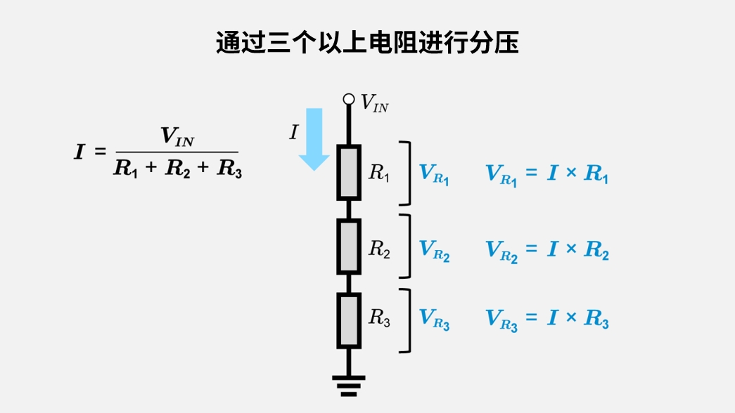 通过三个以上电阻进行分压扩展